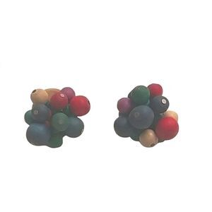 Earrings 80s to 90s Vintage Retro Colorful Wooden Beads Toy ish Playful …